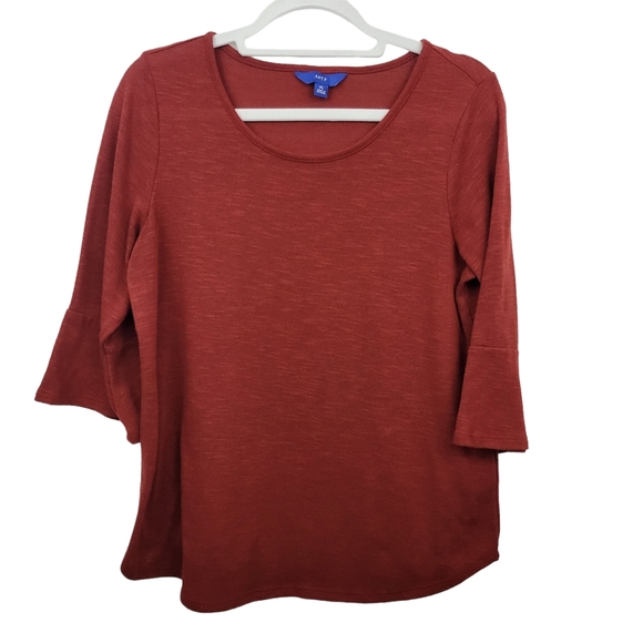 APT. 9 Brownish Orange 3/4 Sleeve Top Size Petite Large - Picture 1 of 9